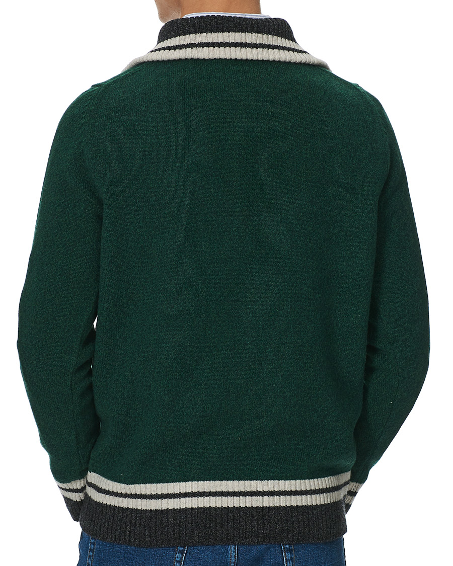Herren | Pullover | Morris | Kieran Wool Half Zip Green