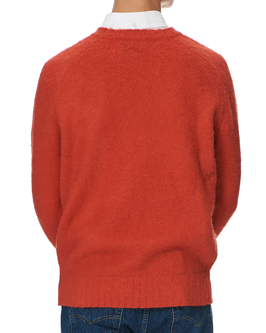Herren | Pullover | Morris | Warren Knitted Wool Crew Neck Orange