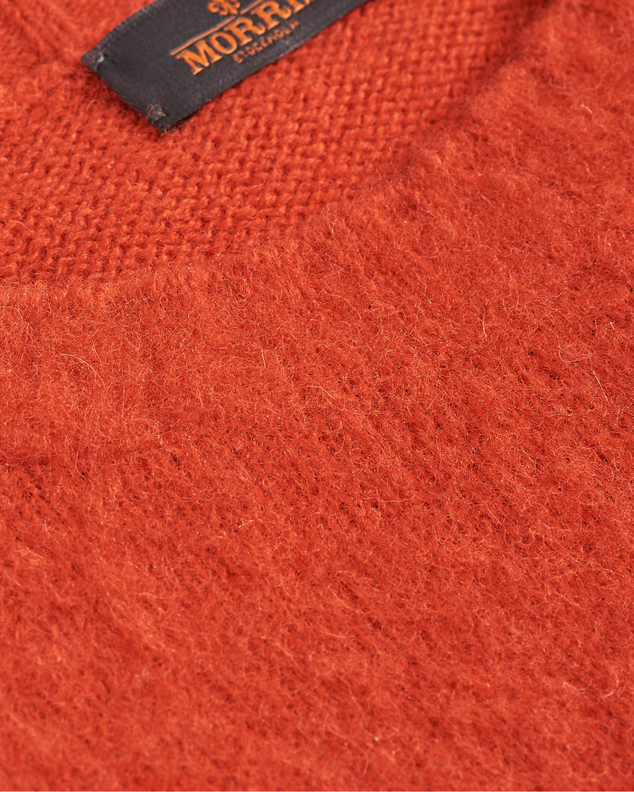 Herren | Pullover | Morris | Warren Knitted Wool Crew Neck Orange