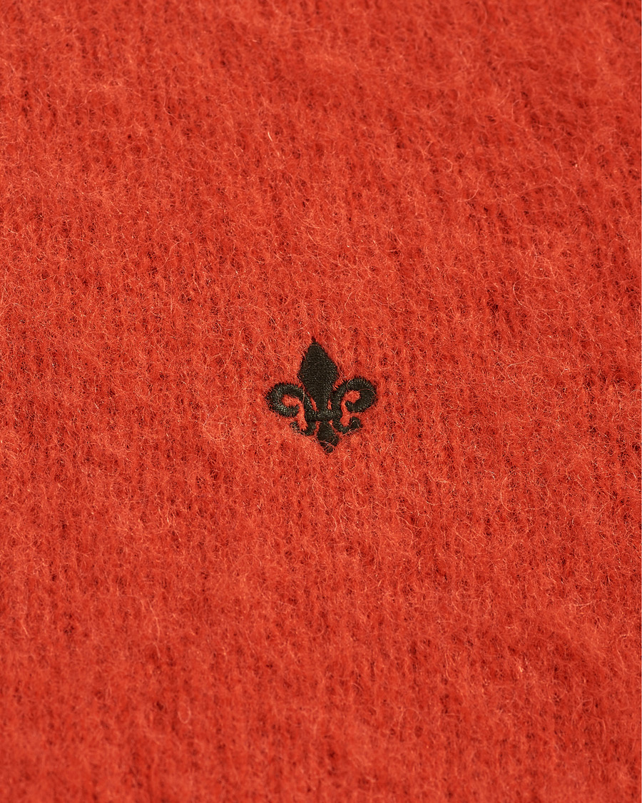 Herren | Pullover | Morris | Warren Knitted Wool Crew Neck Orange
