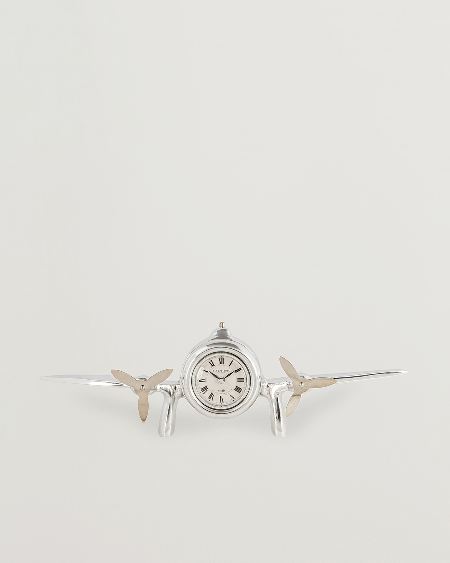 Herren | Dekoration | Authentic Models | Art Deco Flight Clock Silver
