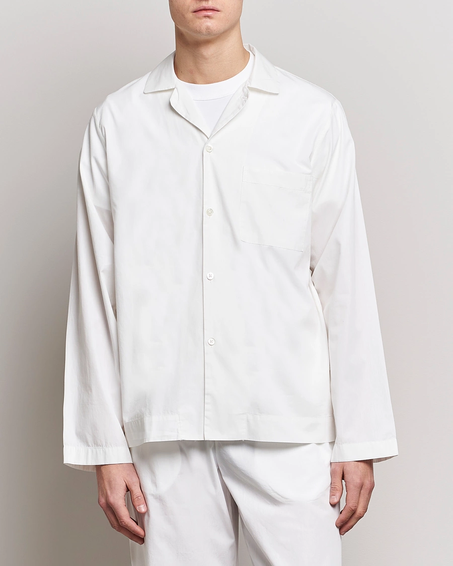 Herren | Pyjama Oberteile | Tekla | Poplin Pyjama Shirt Alabaster White