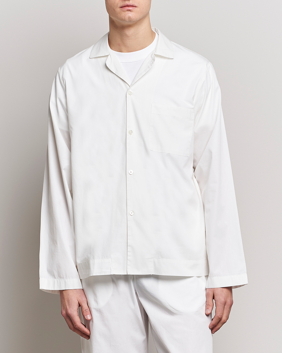 Herren | Pyjama Oberteile | Tekla | Poplin Pyjama Shirt Alabaster White