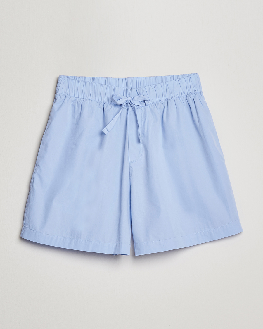 Herren | Pyjama Hosen | Tekla | Poplin Pyjama Shorts Light Blue