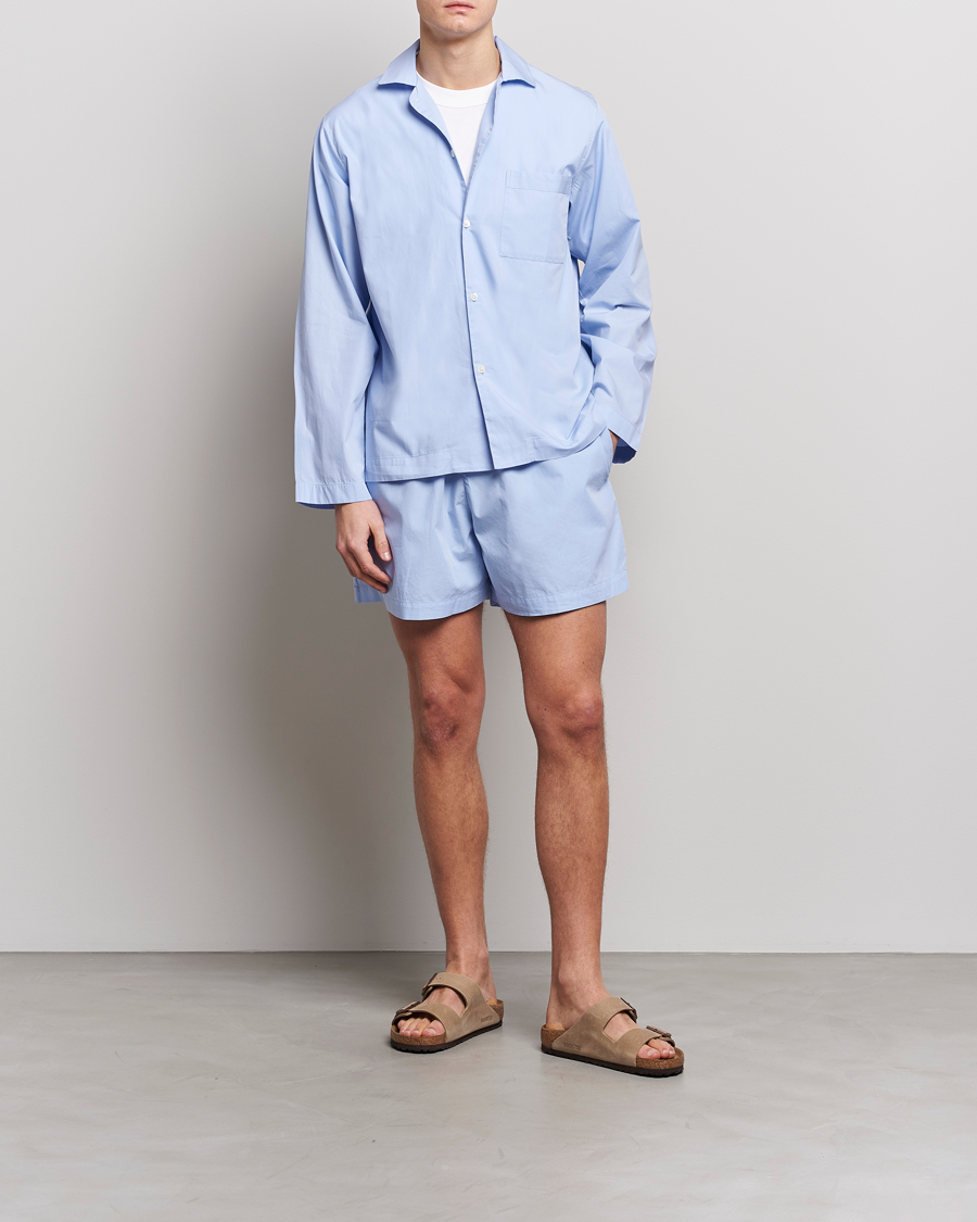 Herren | Schlafanzüge & Bademäntel | Tekla | Poplin Pyjama Shorts Light Blue