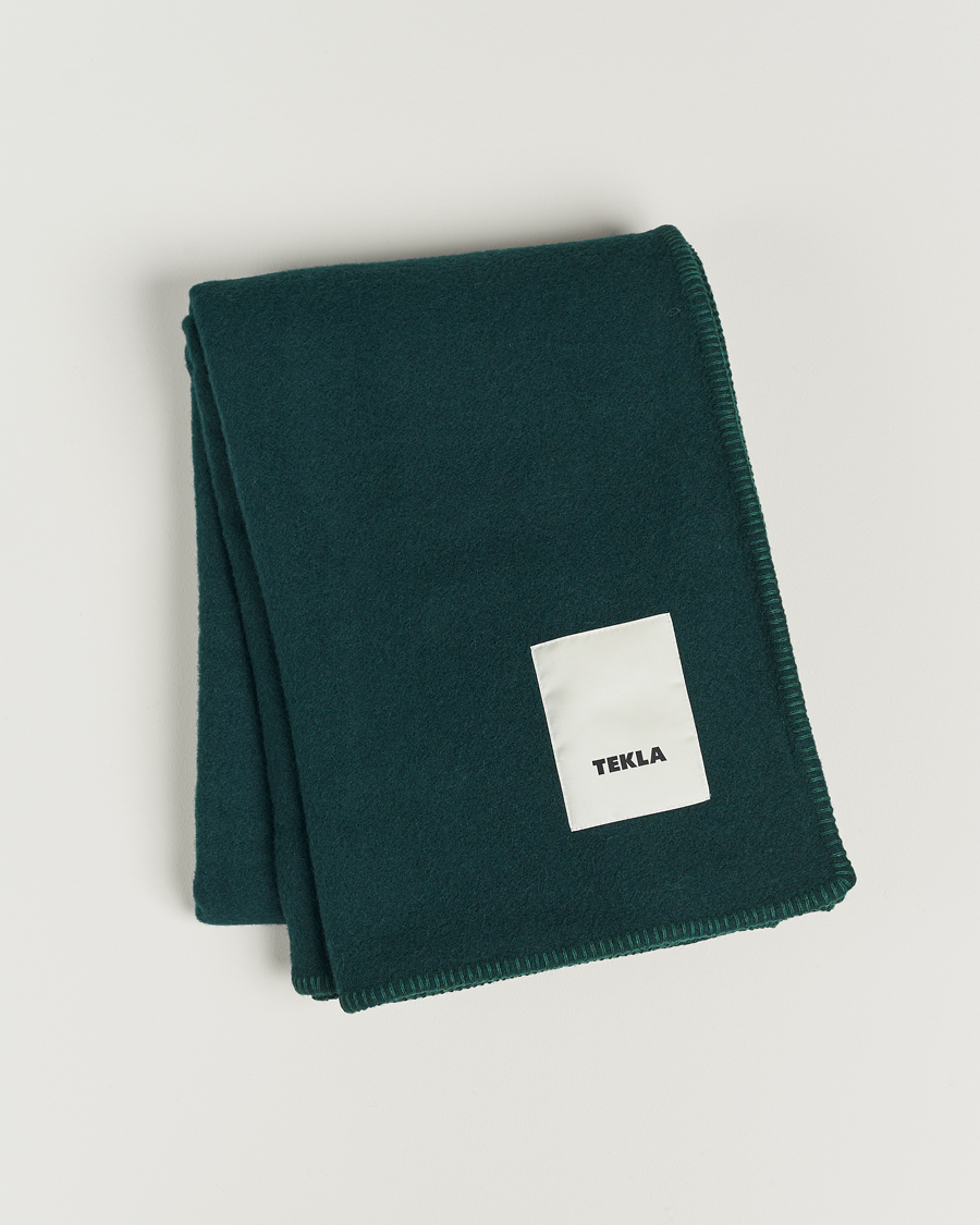 Herren | Tekla Pure New Wool Blanket Dark Green | Tekla | Pure New Wool Blanket Dark Green