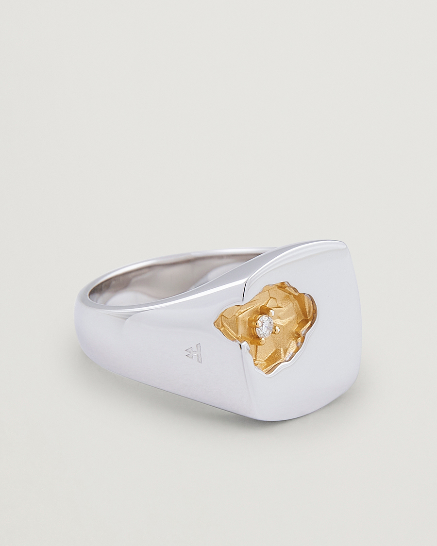 Herren | Tom Wood Mined Ring Large Diamond Silver | Tom Wood | Mined Ring Large Diamond Silver
