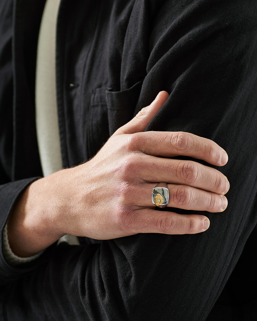 Herren | Tom Wood Mined Ring Large Diamond Silver | Tom Wood | Mined Ring Large Diamond Silver