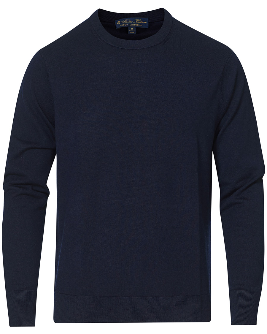 Herren | Pullover | Brooks Brothers | Washable Merino Wool Crew Neck Navy
