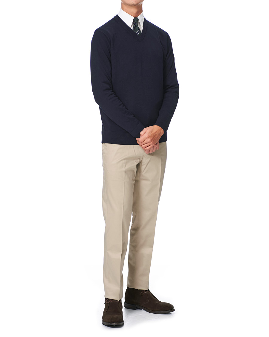 Herren | Pullover | Brooks Brothers | Washable Merino Wool V-Neck Navy