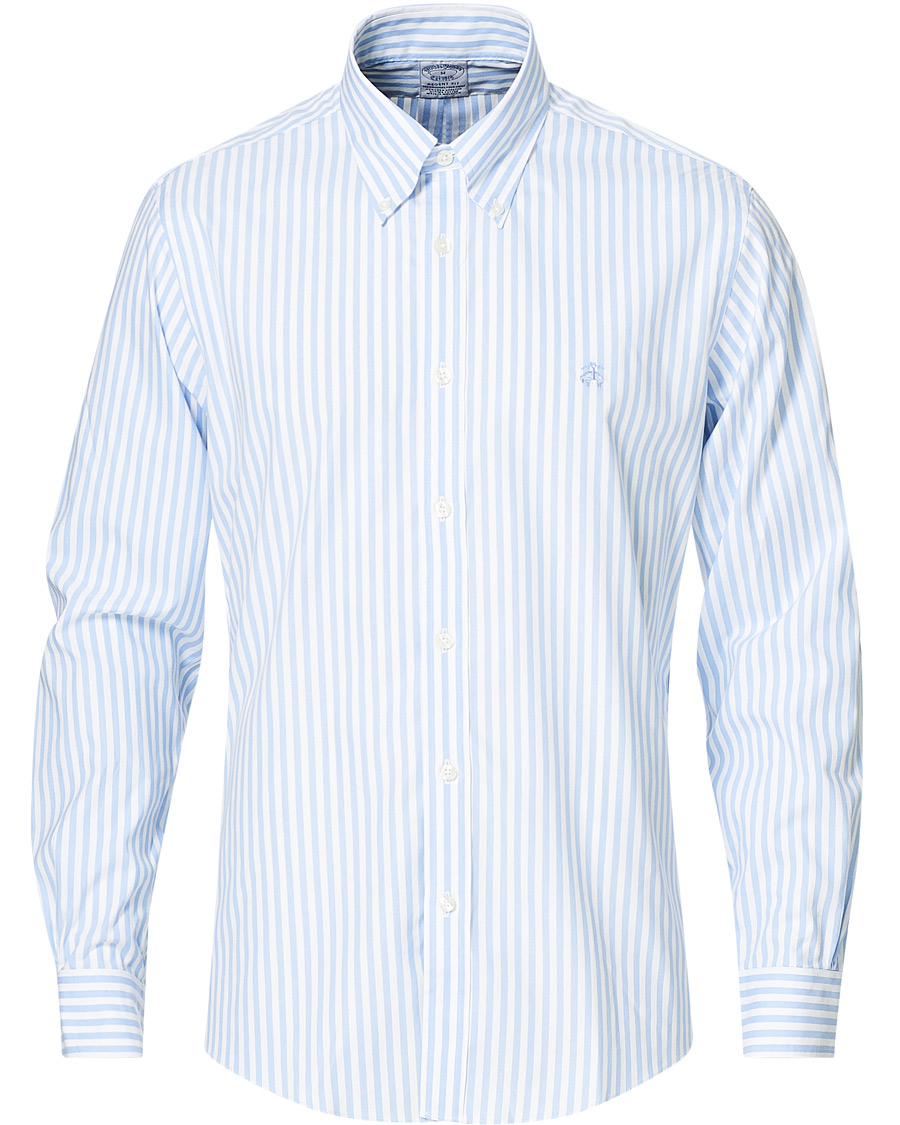 Herren | Hemden | Brooks Brothers | Regent Fit Oxford Pinpoint Shirt Light Blue Stripe