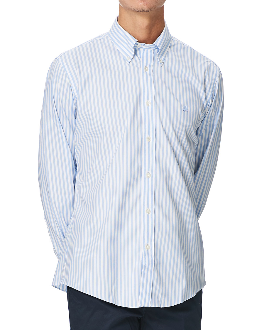 Herren | Hemden | Brooks Brothers | Regent Fit Oxford Pinpoint Shirt Light Blue Stripe