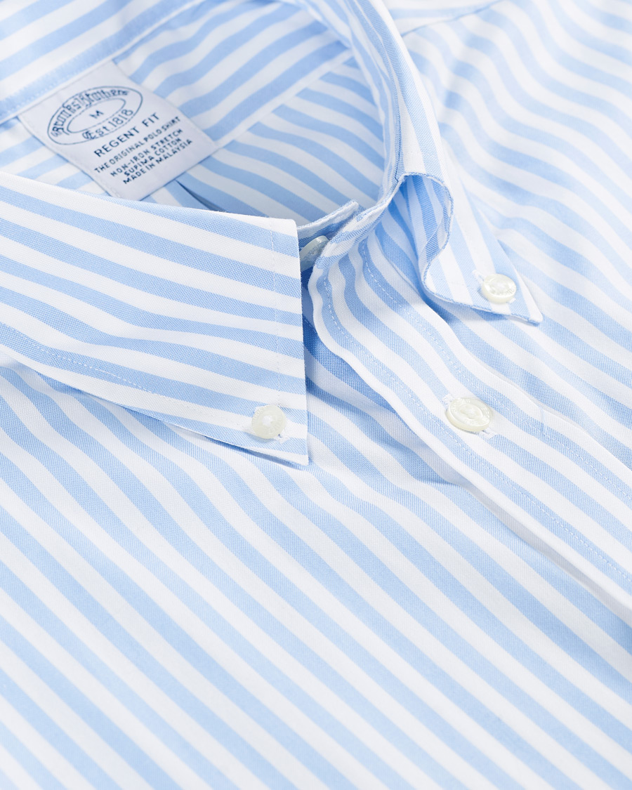 Herren | Hemden | Brooks Brothers | Regent Fit Oxford Pinpoint Shirt Light Blue Stripe