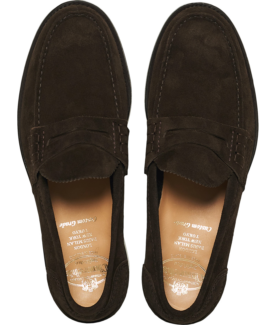 Herren | Church's Pembrey Suede Penny Loafers Dark Brown | Church's | Pembrey Suede Penny Loafers Dark Brown