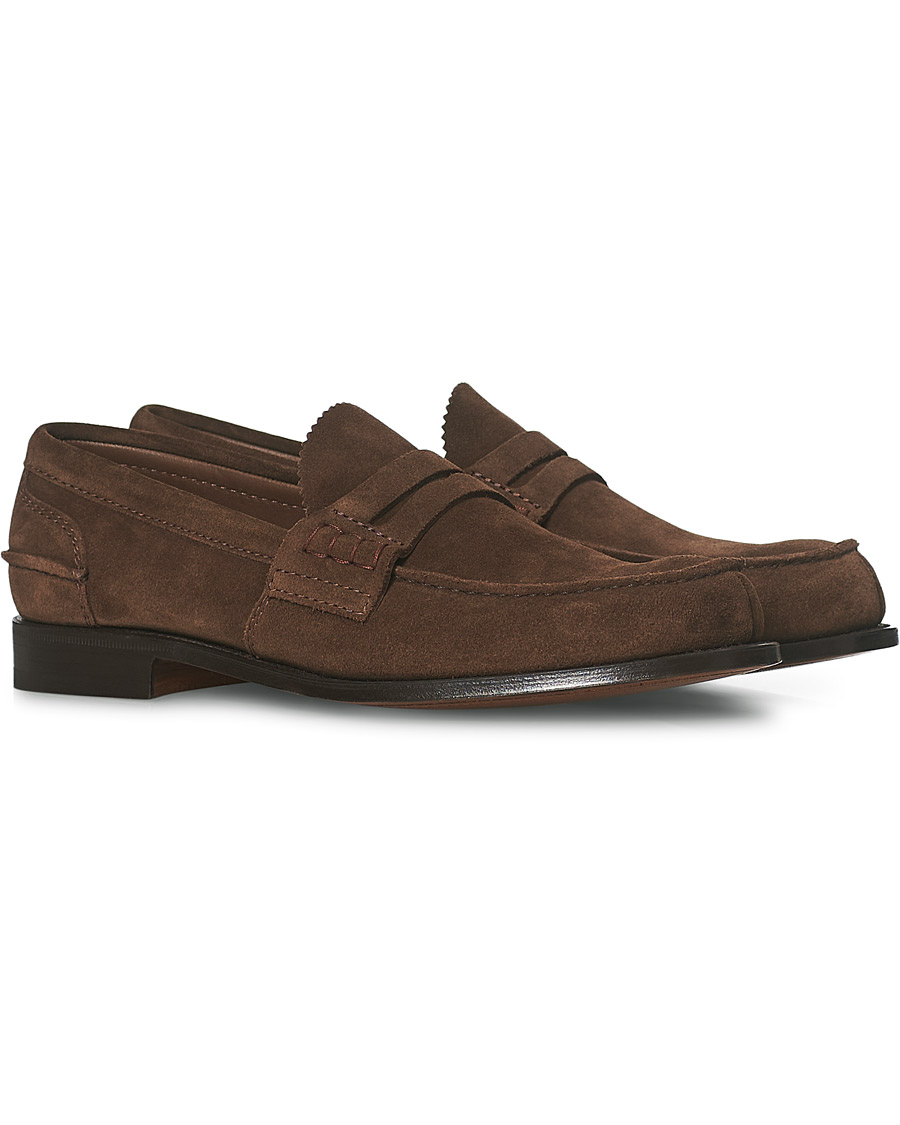 Herren | Church's Pembrey Suede Penny Loafers Sigar Brown | Church's | Pembrey Suede Penny Loafers Sigar Brown