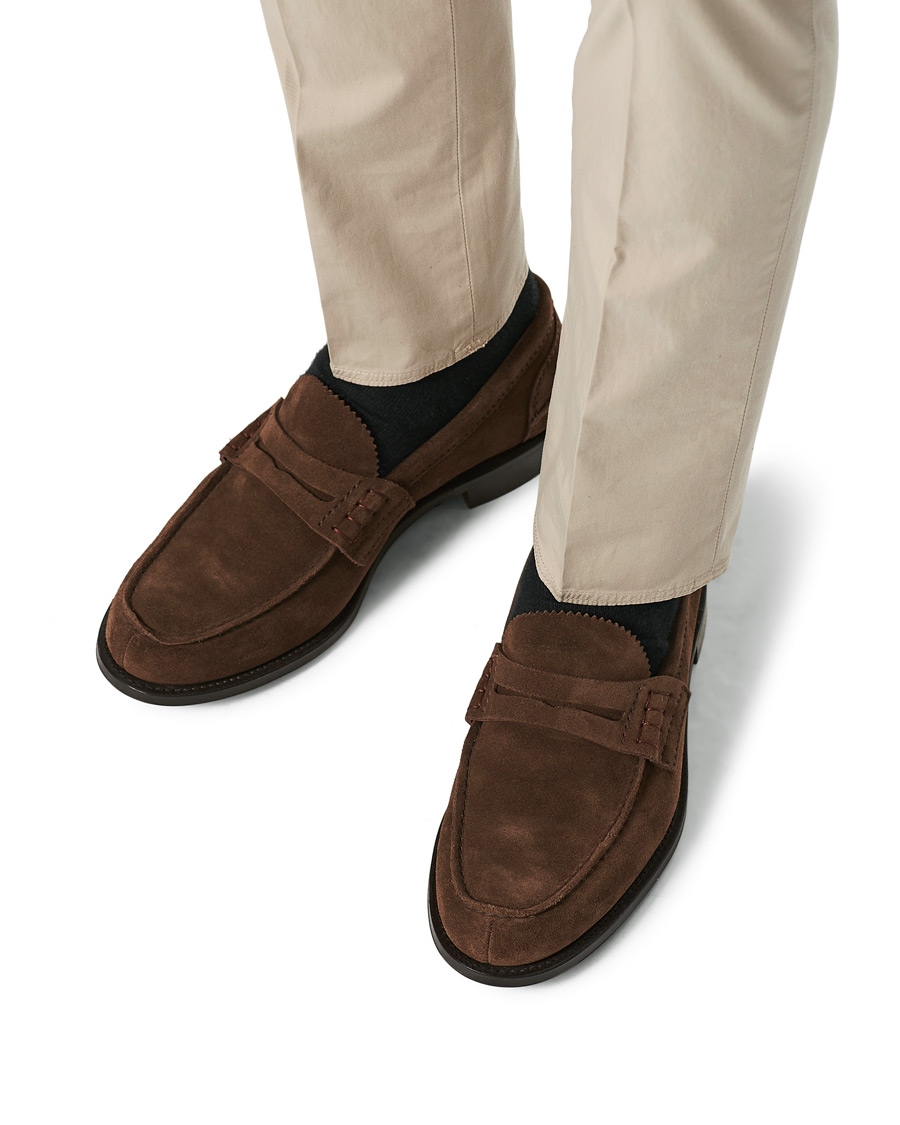 Herren | Church's Pembrey Suede Penny Loafers Sigar Brown | Church's | Pembrey Suede Penny Loafers Sigar Brown