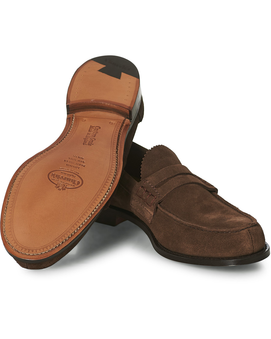 Herren | Church's Pembrey Suede Penny Loafers Sigar Brown | Church's | Pembrey Suede Penny Loafers Sigar Brown