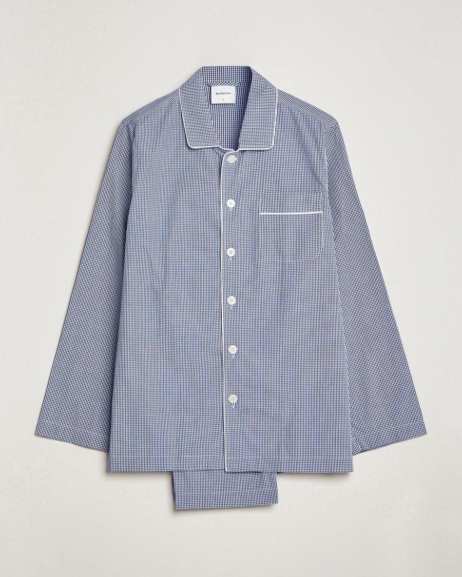 Herren | Pyjamas | Nufferton | Alf Checked Pyjama Set Blue/White