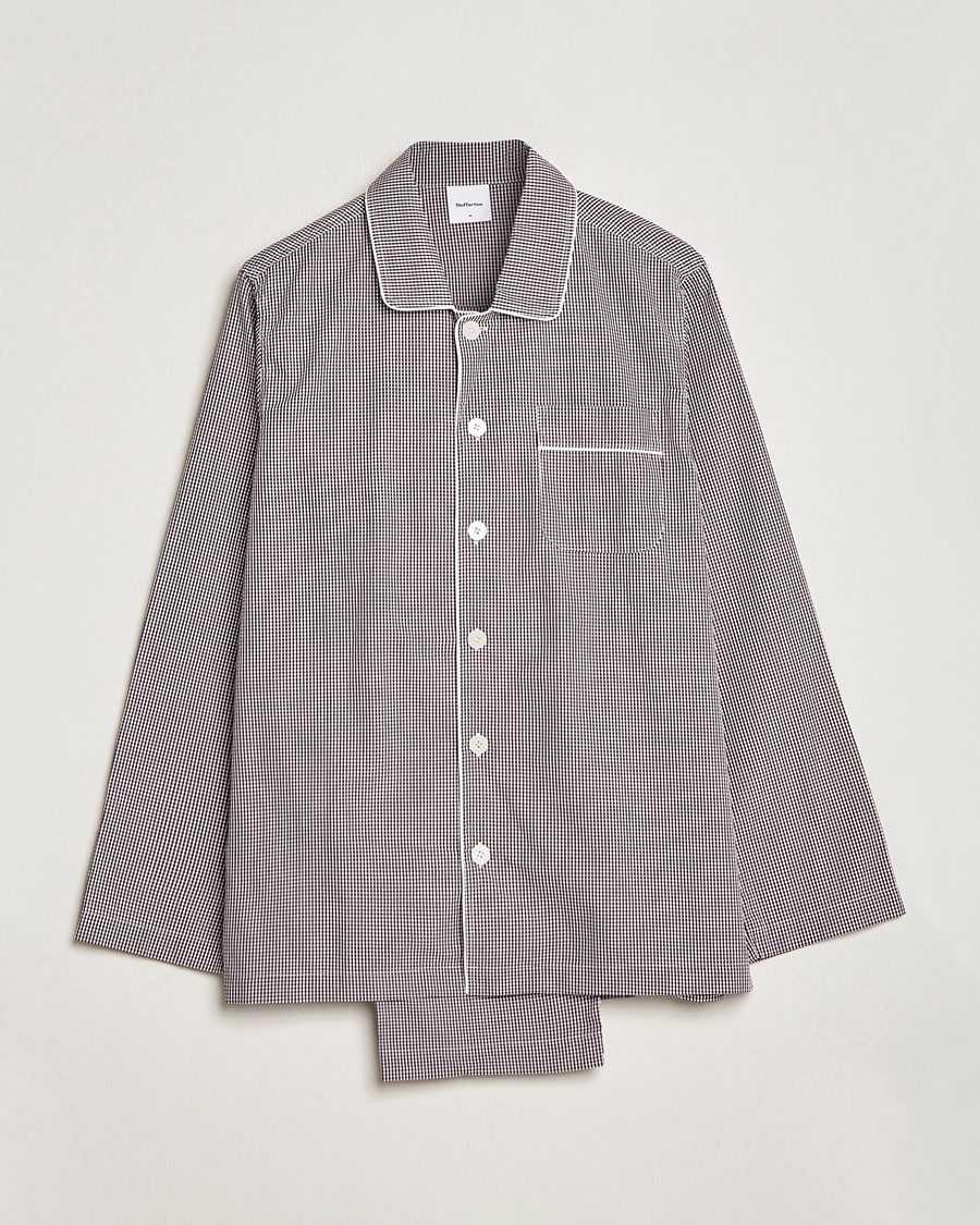 Herren | Schlafanzüge & Bademäntel | Nufferton | Alf Checked Pyjama Set Brown/White