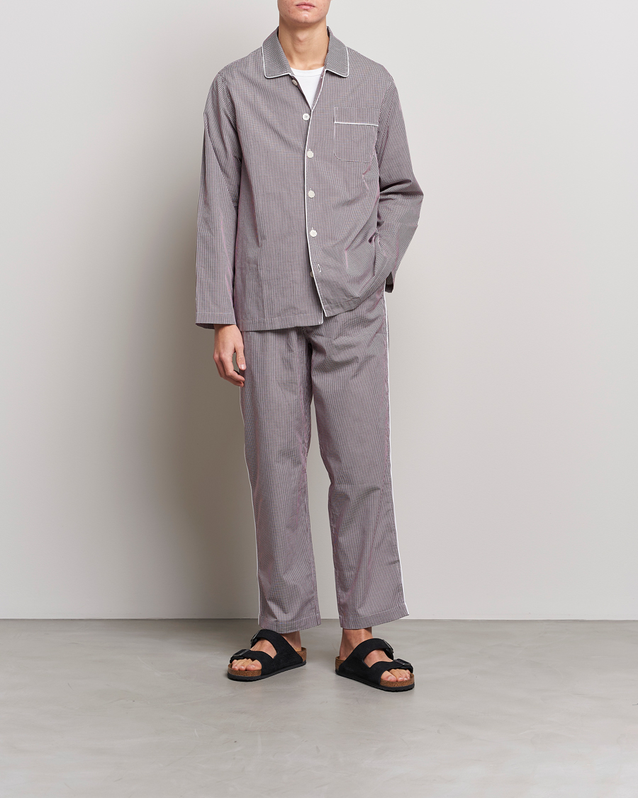Herren | Pyjama-Set | Nufferton | Alf Checked Pyjama Set Brown/White