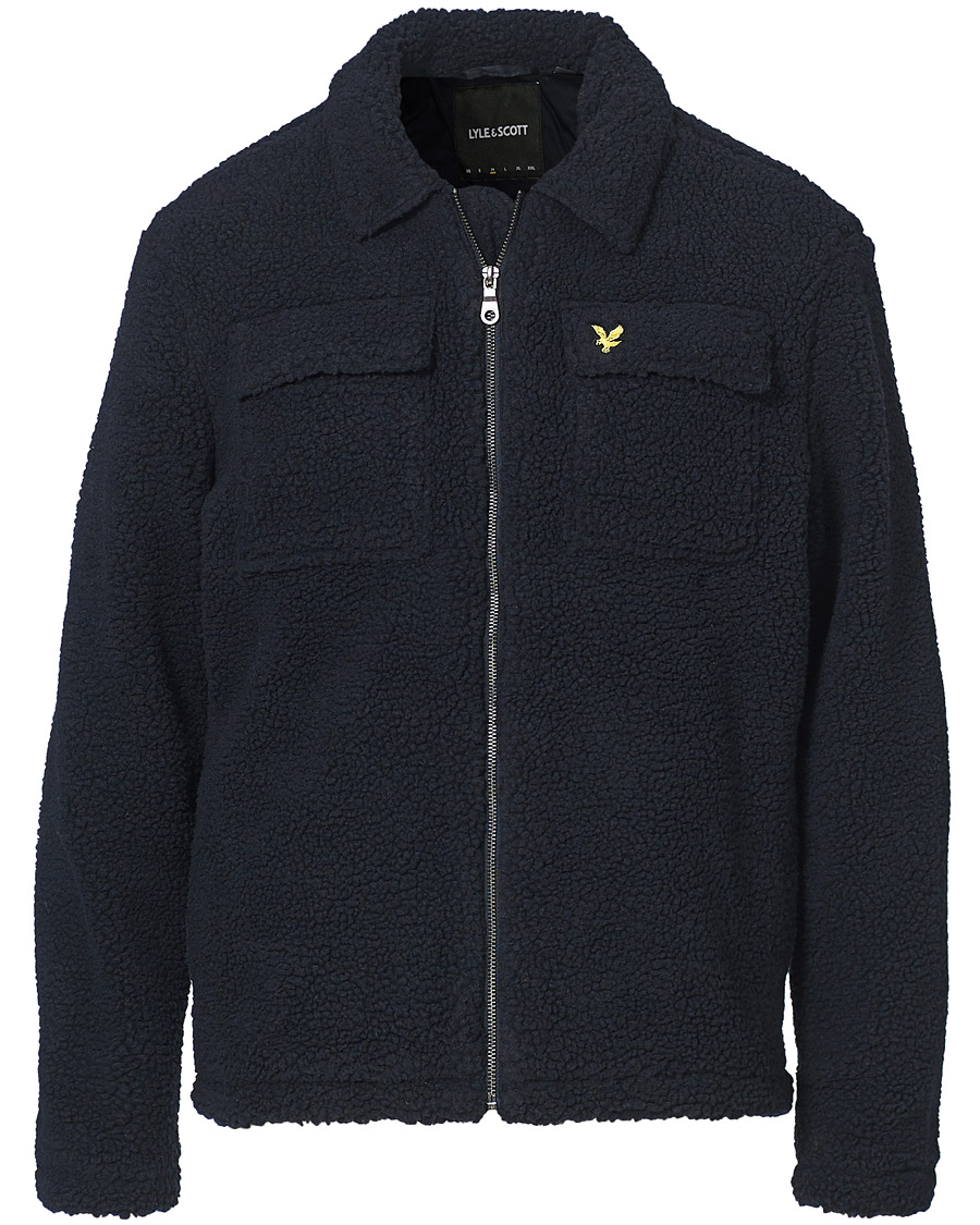 Herren | Jacken | Lyle & Scott | Collared Pile Jacket Dark Navy