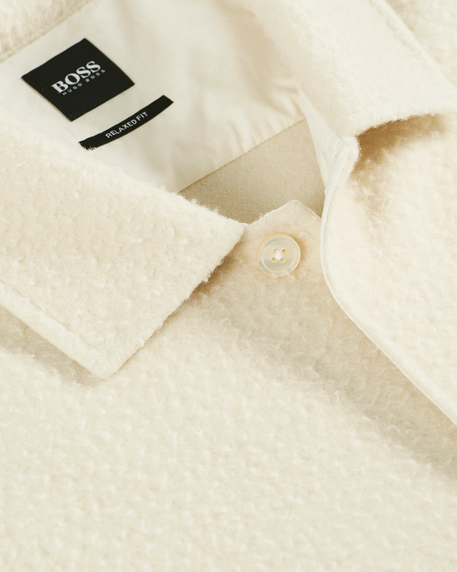 Herren | Pullover | BOSS BLACK | BOSS Nolan Boiled Wool Full Zip Sweater Open White
