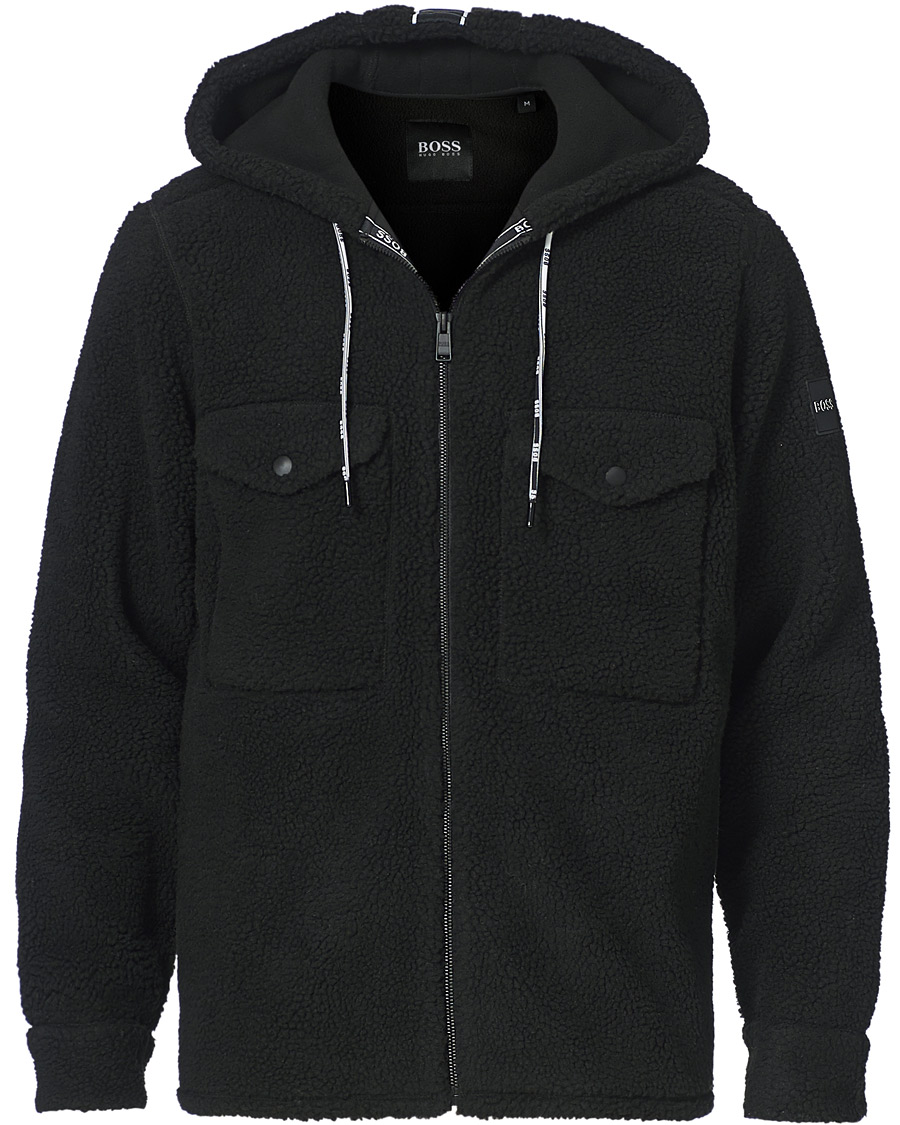 Herren | Pullover | BOSS ORANGE | BOSS Casual Lovel Teddy Full Zip Hoodie Black