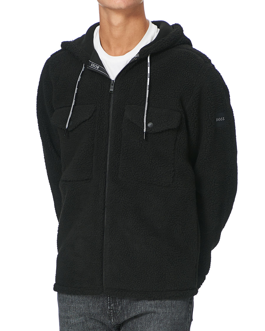 Herren | Pullover | BOSS ORANGE | BOSS Casual Lovel Teddy Full Zip Hoodie Black