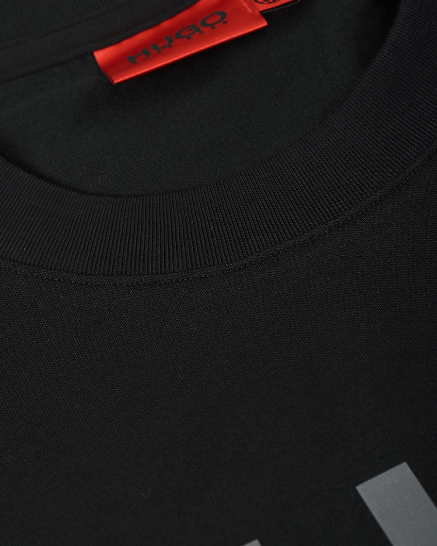 Herren | T-Shirts | HUGO | Denghis Glossy Logo Crew Neck Tee Black