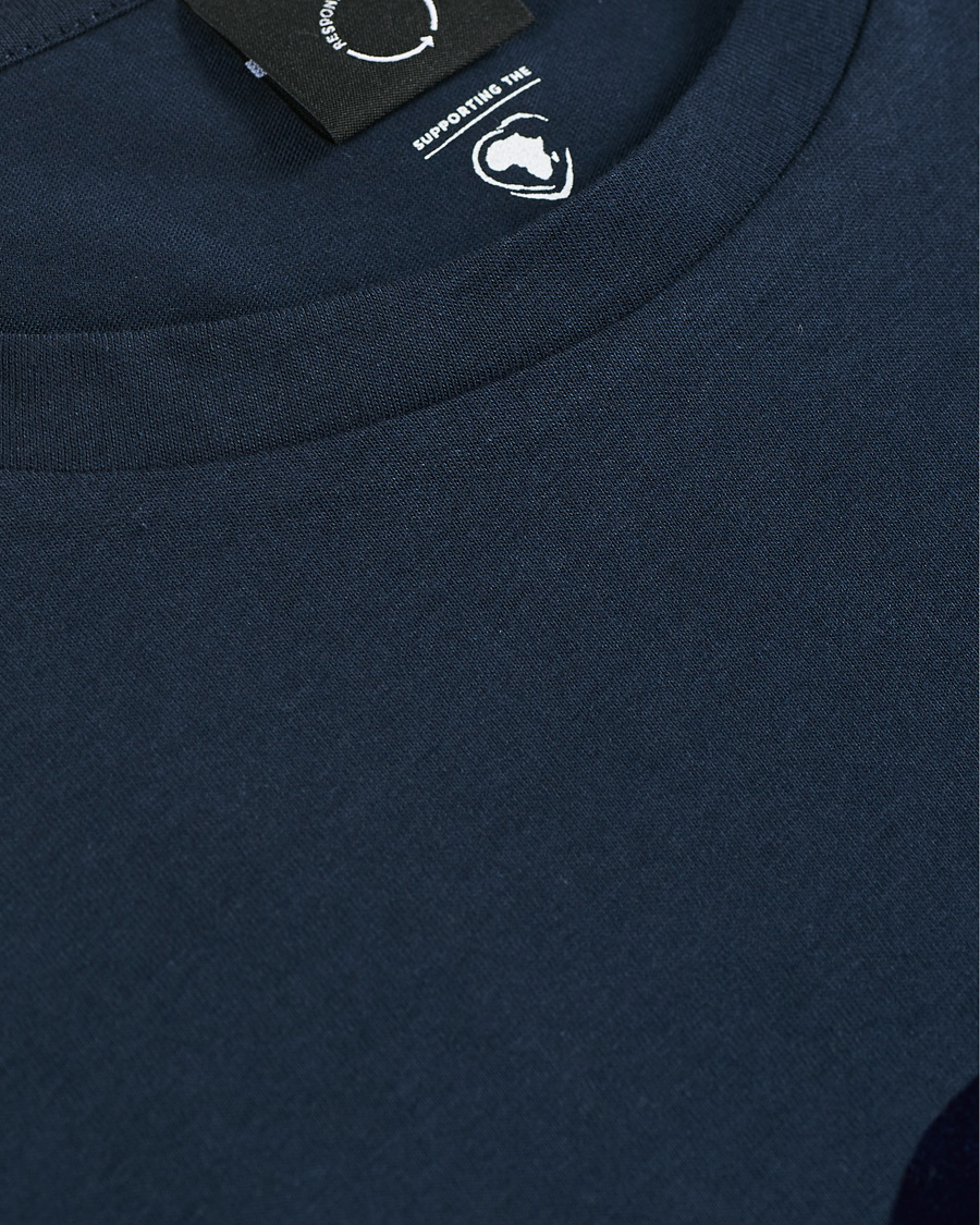 Herren | T-Shirts | BOSS GREEN | BOSS Athleisure Velour Logo Crew Neck Tee Navy