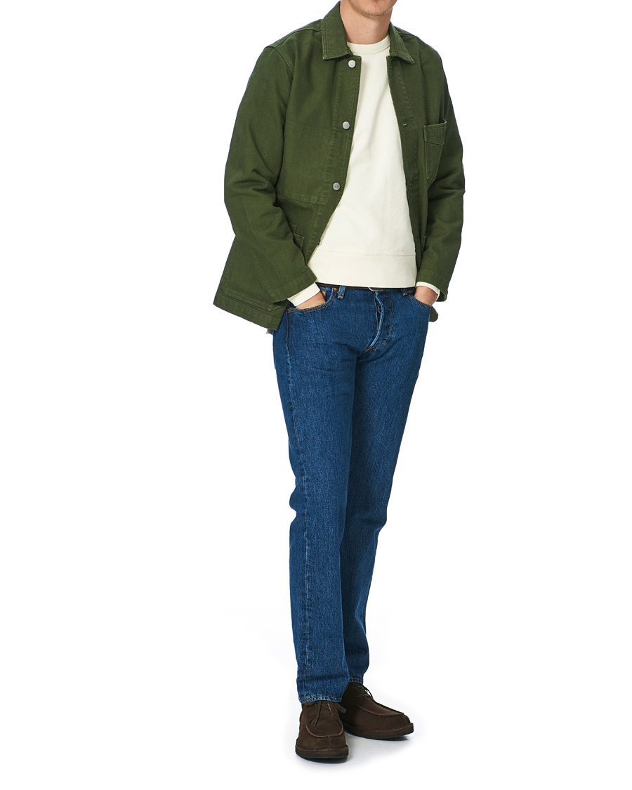 Herren | Jacken | Drake's | Cotton Canvas Five Pocket Chore Jacket Green