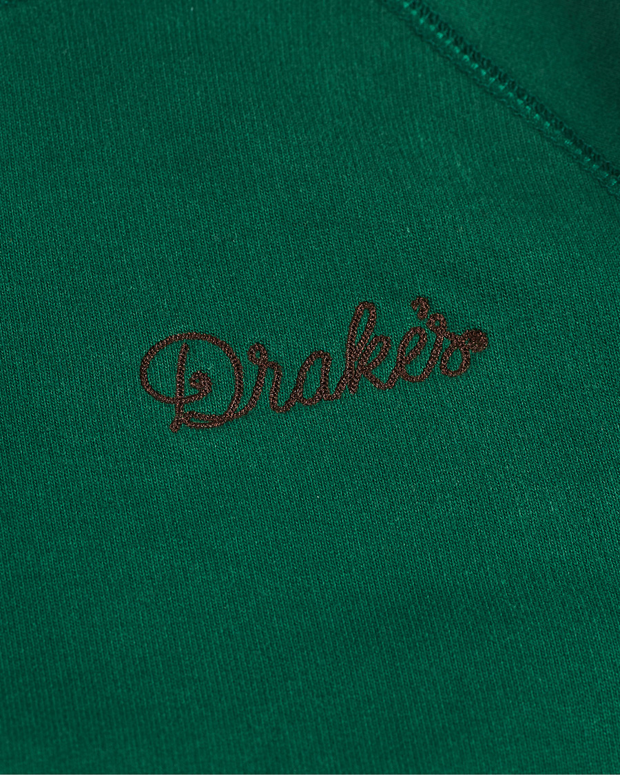 Herren | Pullover | Drake's | Hooded Cotton Sweatshirt Green