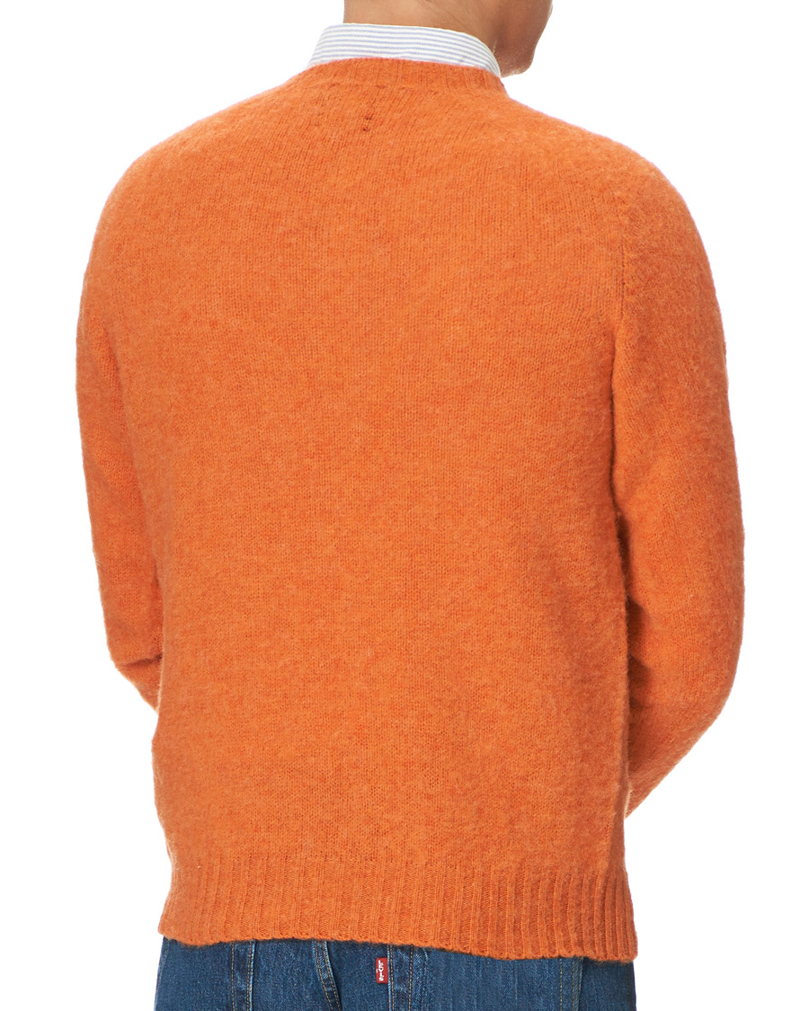 Herren | Pullover | Drake's | Shetland Crew Neck Jumper Orange Peel