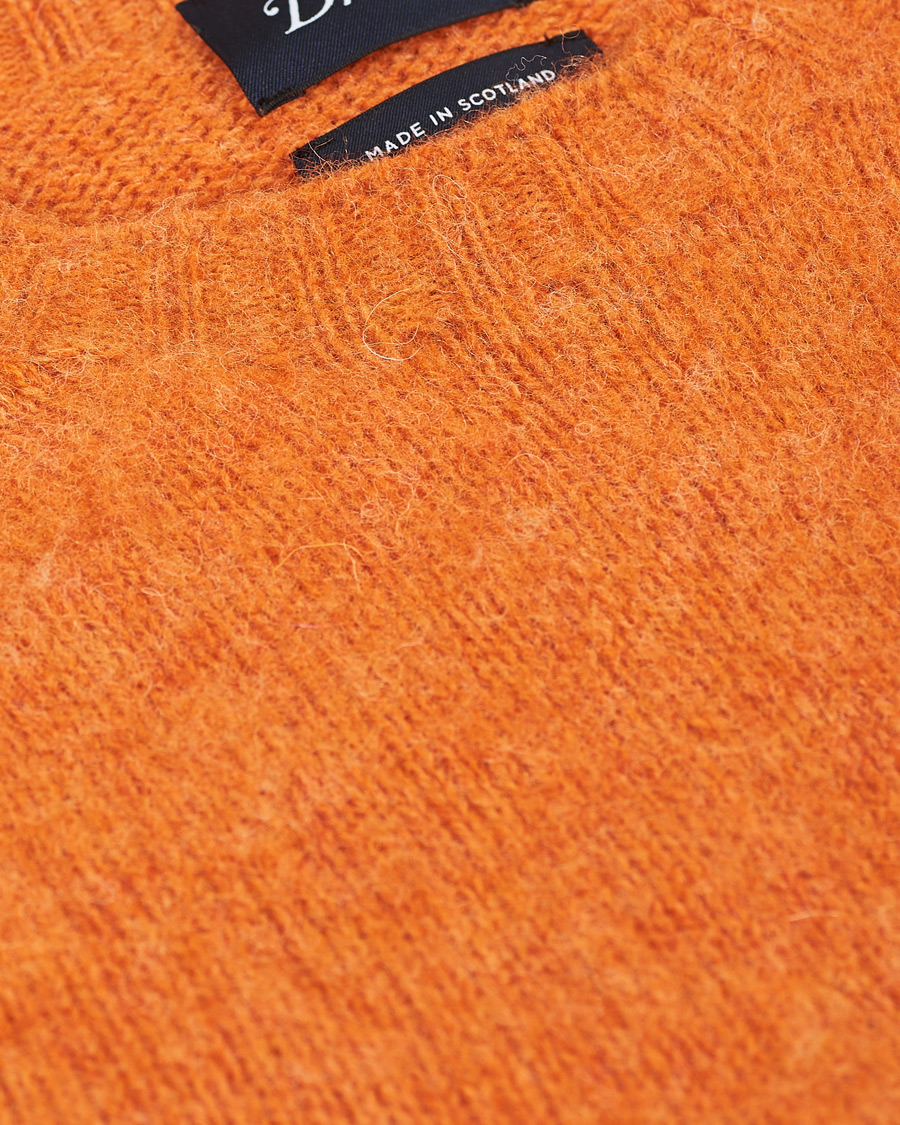 Herren | Pullover | Drake's | Shetland Crew Neck Jumper Orange Peel