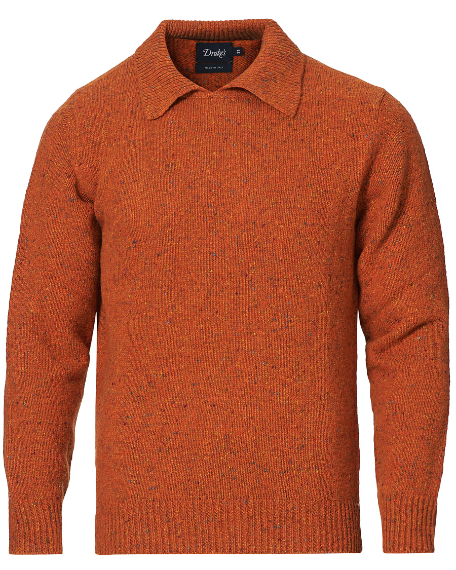 Herren | Pullover | Drake's | Merino Integral Collar Firefly