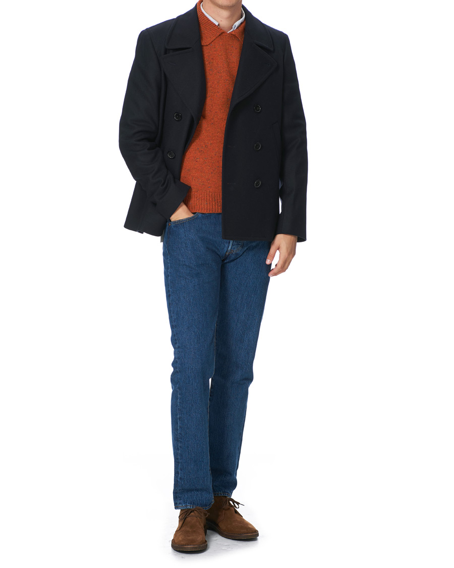Herren | Pullover | Drake's | Merino Integral Collar Firefly