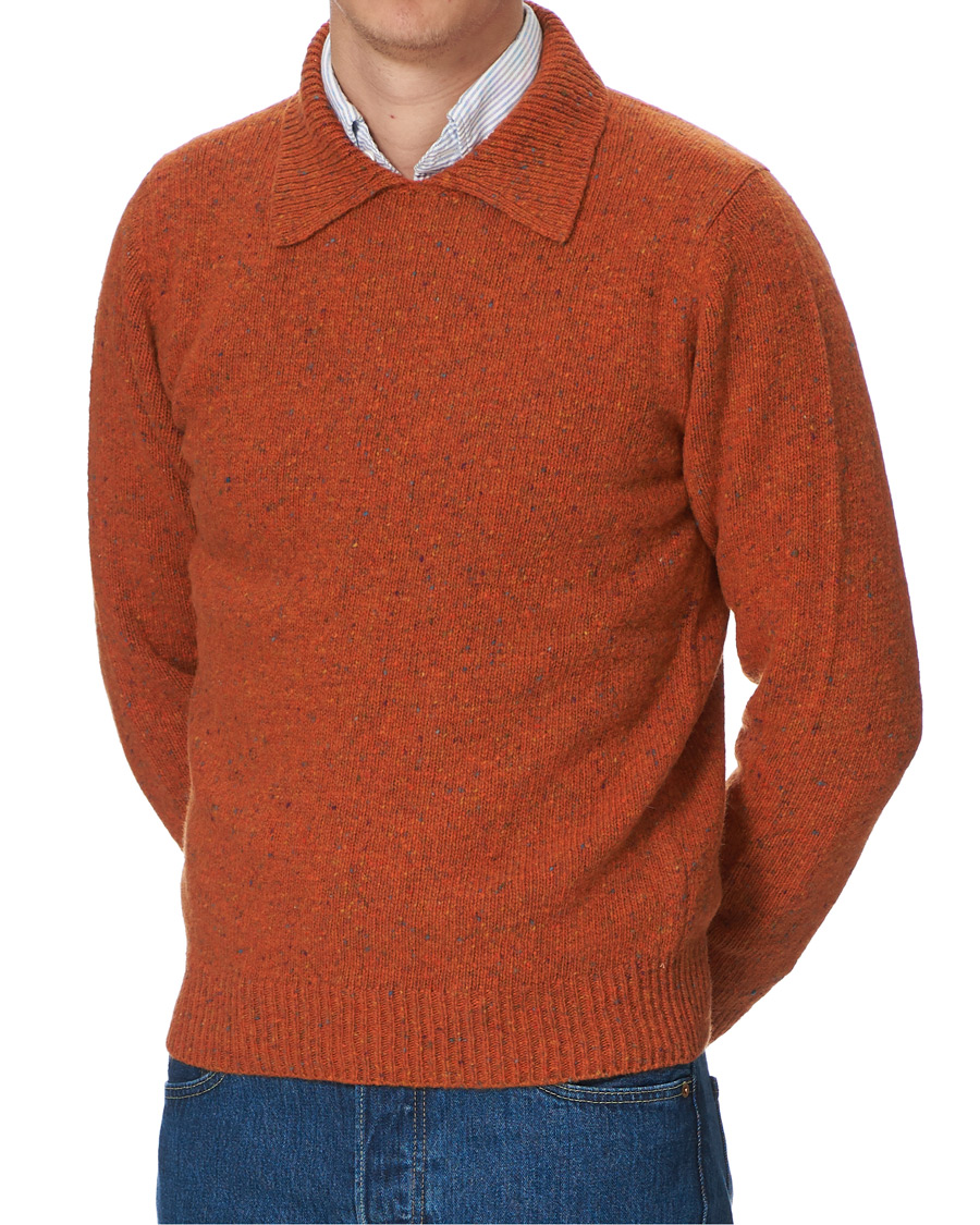 Herren | Pullover | Drake's | Merino Integral Collar Firefly