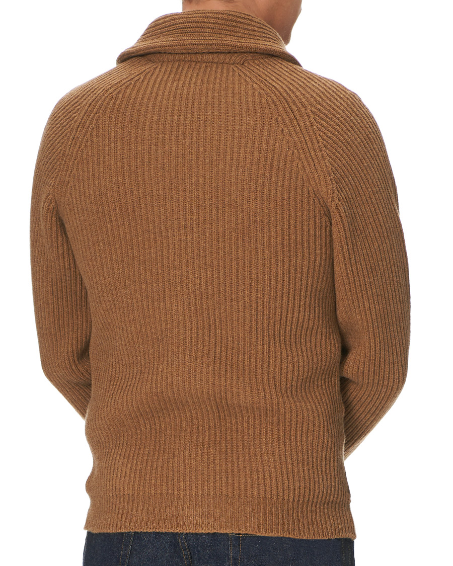 Herren | Pullover | Drake's | Shawl Collar Rib Cardigan Savannah