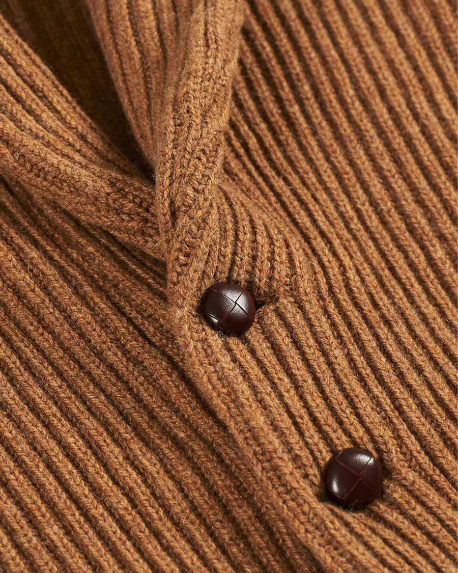 Herren | Pullover | Drake's | Shawl Collar Rib Cardigan Savannah
