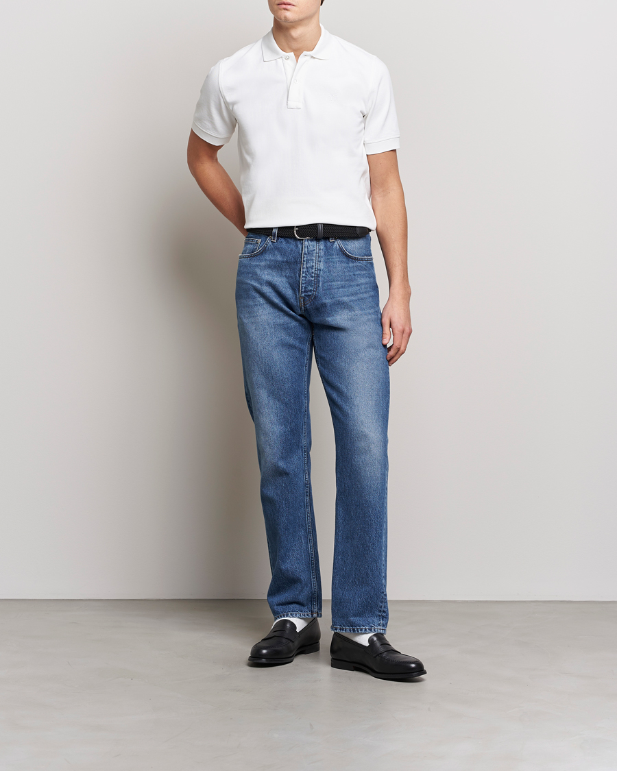Herren | Poloshirts | Drake's | Short Sleeve Pique Polo White