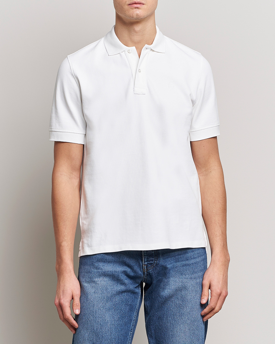 Herren | Poloshirt | Drake's | Short Sleeve Pique Polo White