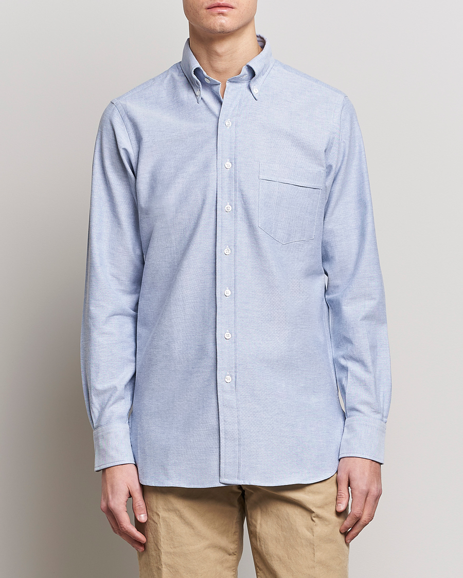 Herren | Drake's | Drake's | Button Down Oxford Shirt Blue