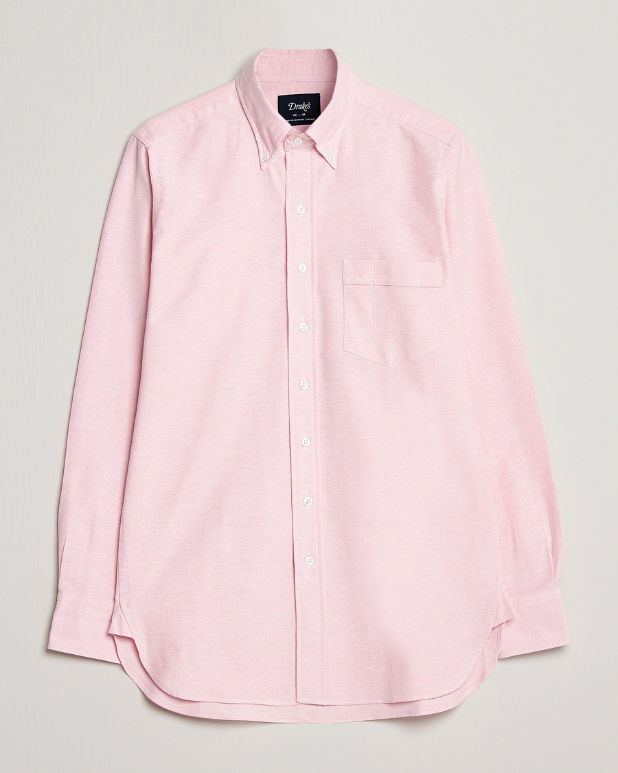 Herren | Hemden | Drake's | Button Down Oxford Shirt Pink
