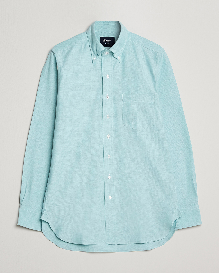 Herren | Hemden | Drake's | Button Down Oxford Shirt Light Green