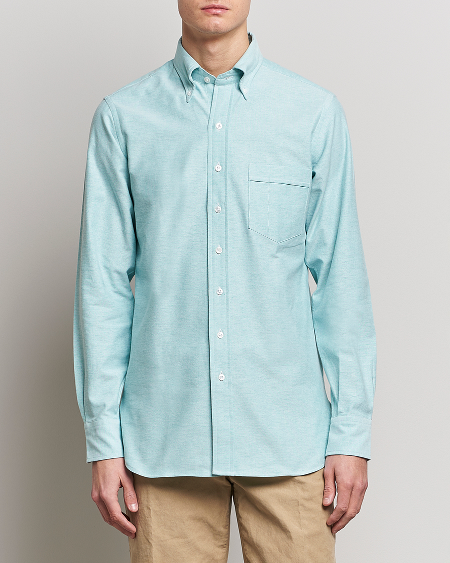 Herren | Hemden | Drake's | Button Down Oxford Shirt Light Green