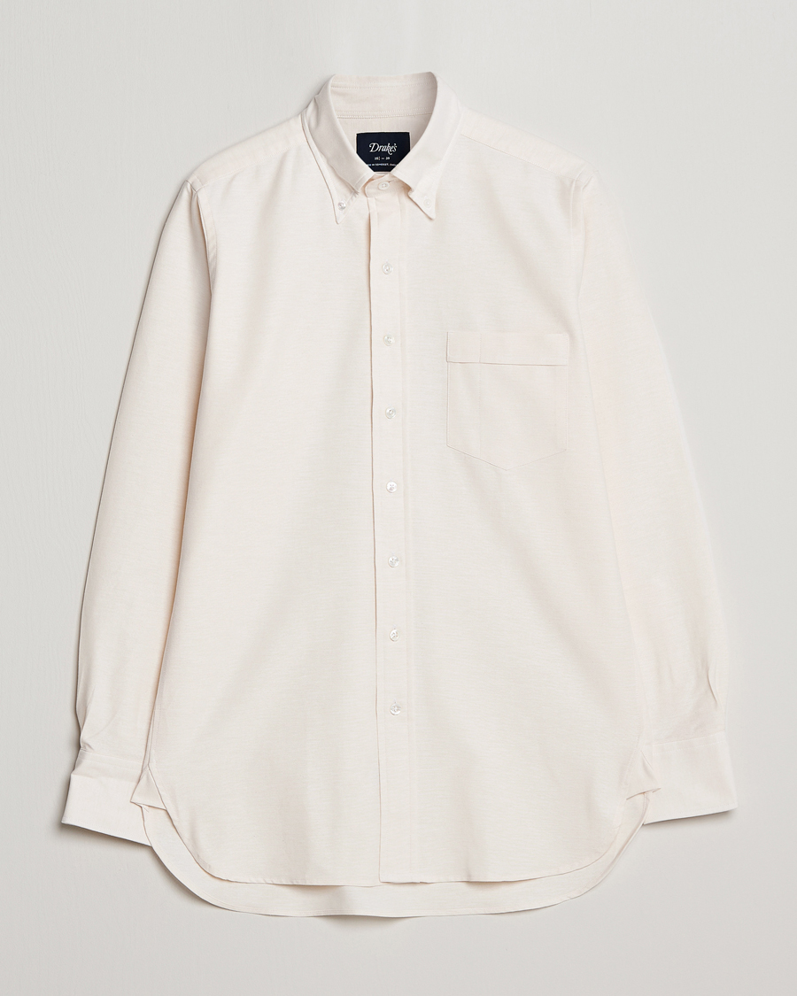 Herren | Freizeithemden | Drake's | Button Down Oxford Shirt Cream