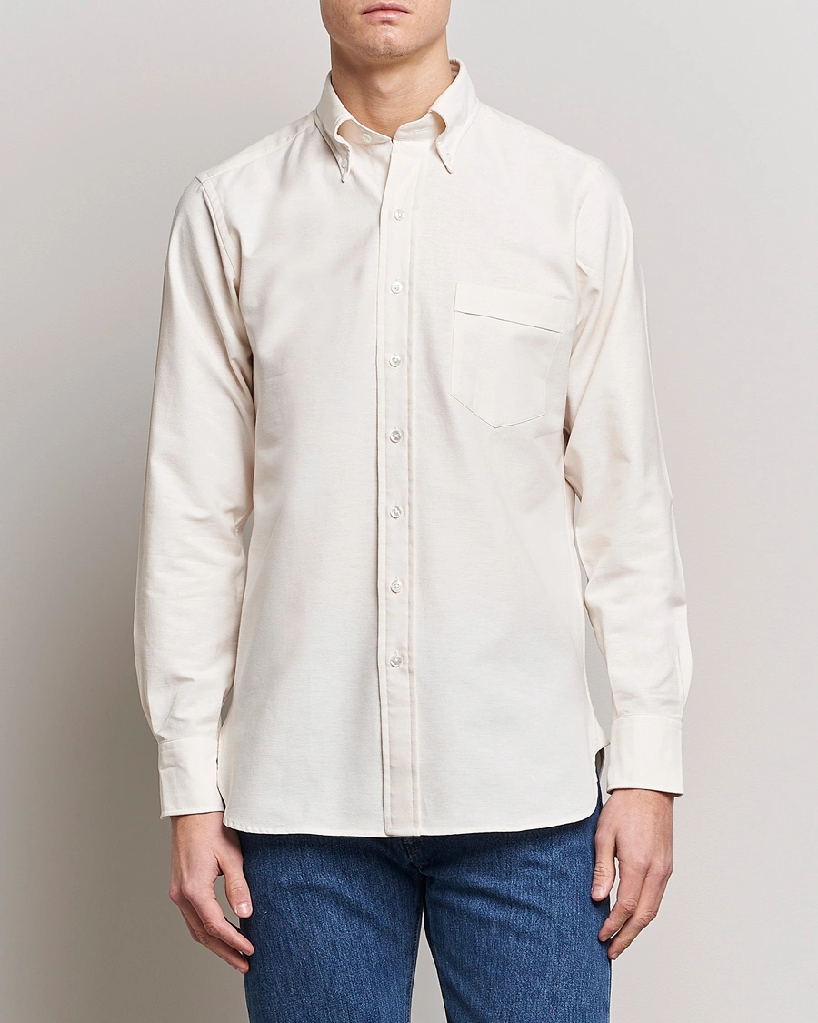 Herren | Freizeithemden | Drake's | Button Down Oxford Shirt Cream