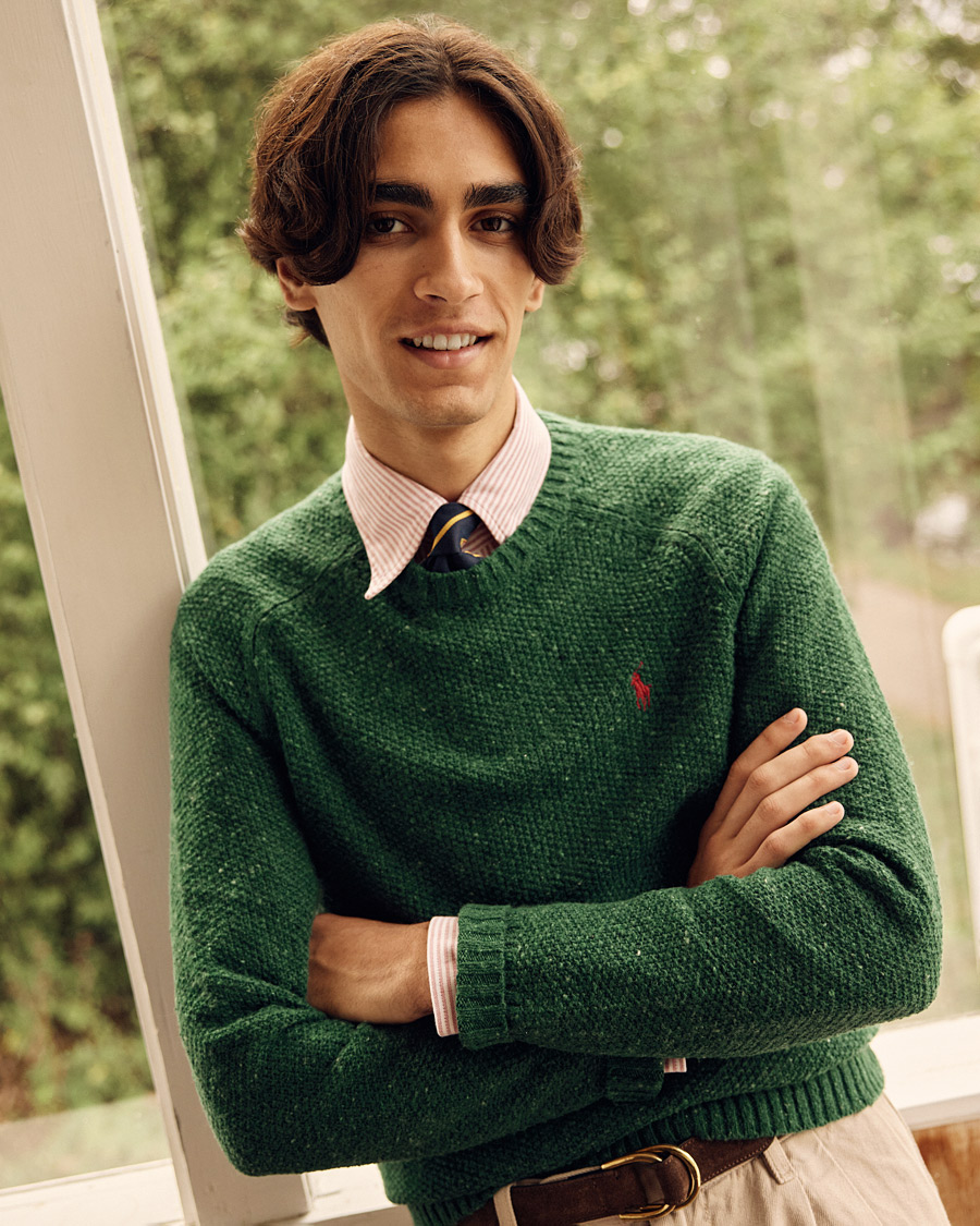 Herren | Hemden | Drake's | Striped Button Down Oxford Shirt White/Red