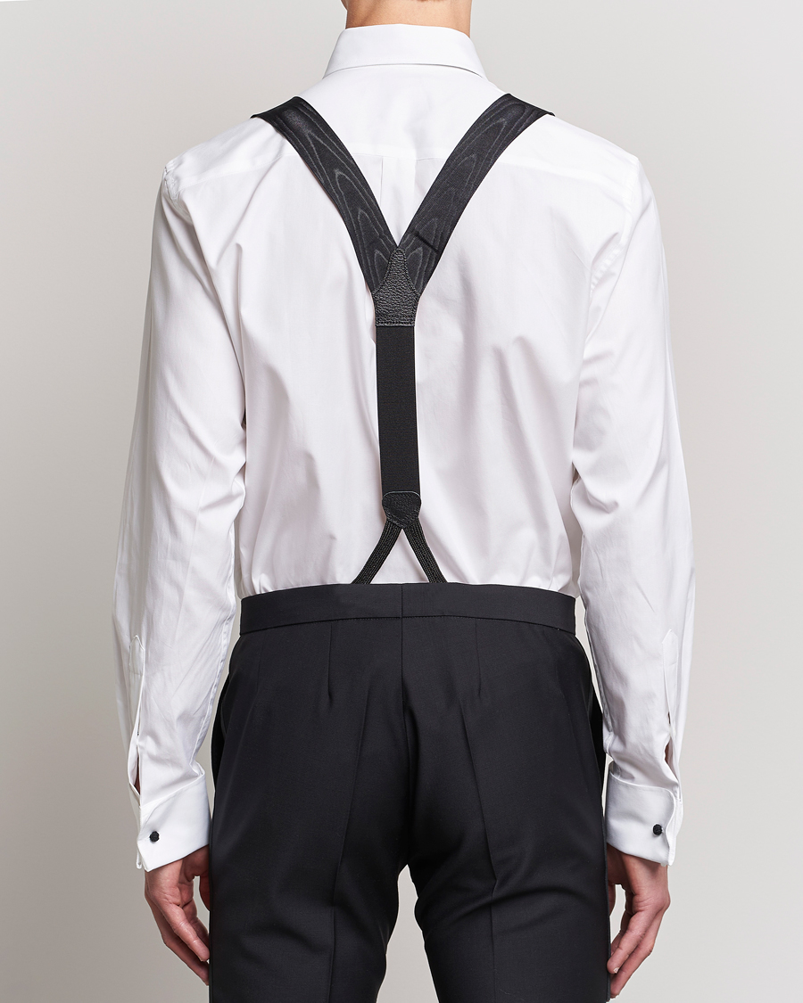 Herren | Albert Thurston Moiré Braces 40mm Black | Albert Thurston | Moiré Braces 40mm Black