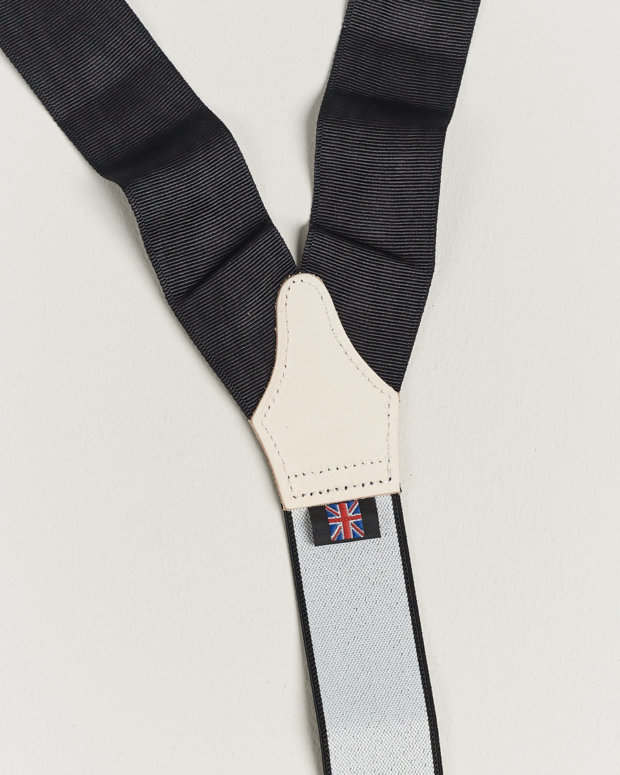 Herren | Albert Thurston Moiré Braces 40mm Black | Albert Thurston | Moiré Braces 40mm Black